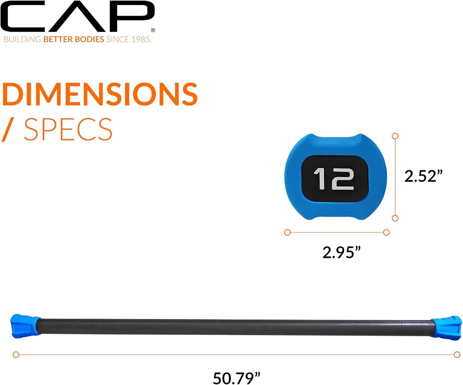 image:imageCAP Barbell Weighted Workout Bar 520 lb Multiple Options12 LB Blue