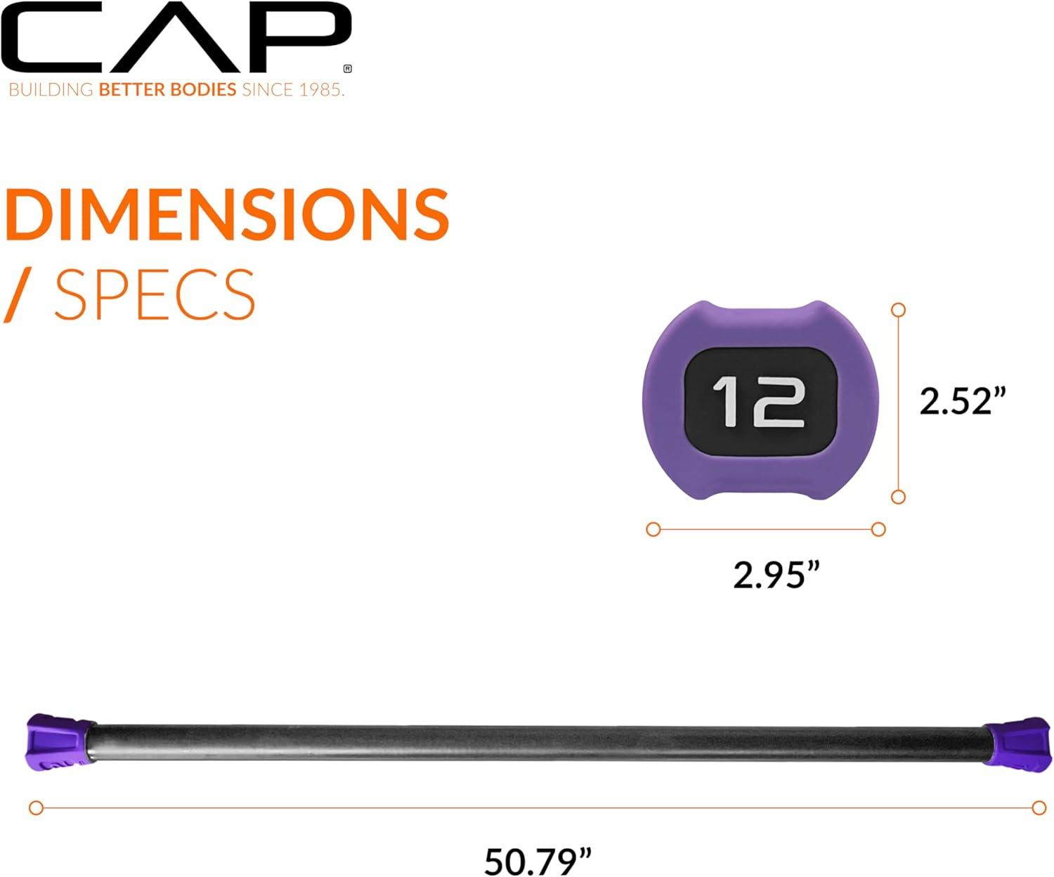 image:imageCAP Barbell Weighted Workout Bar 520 lb Multiple Options12 LB Purple