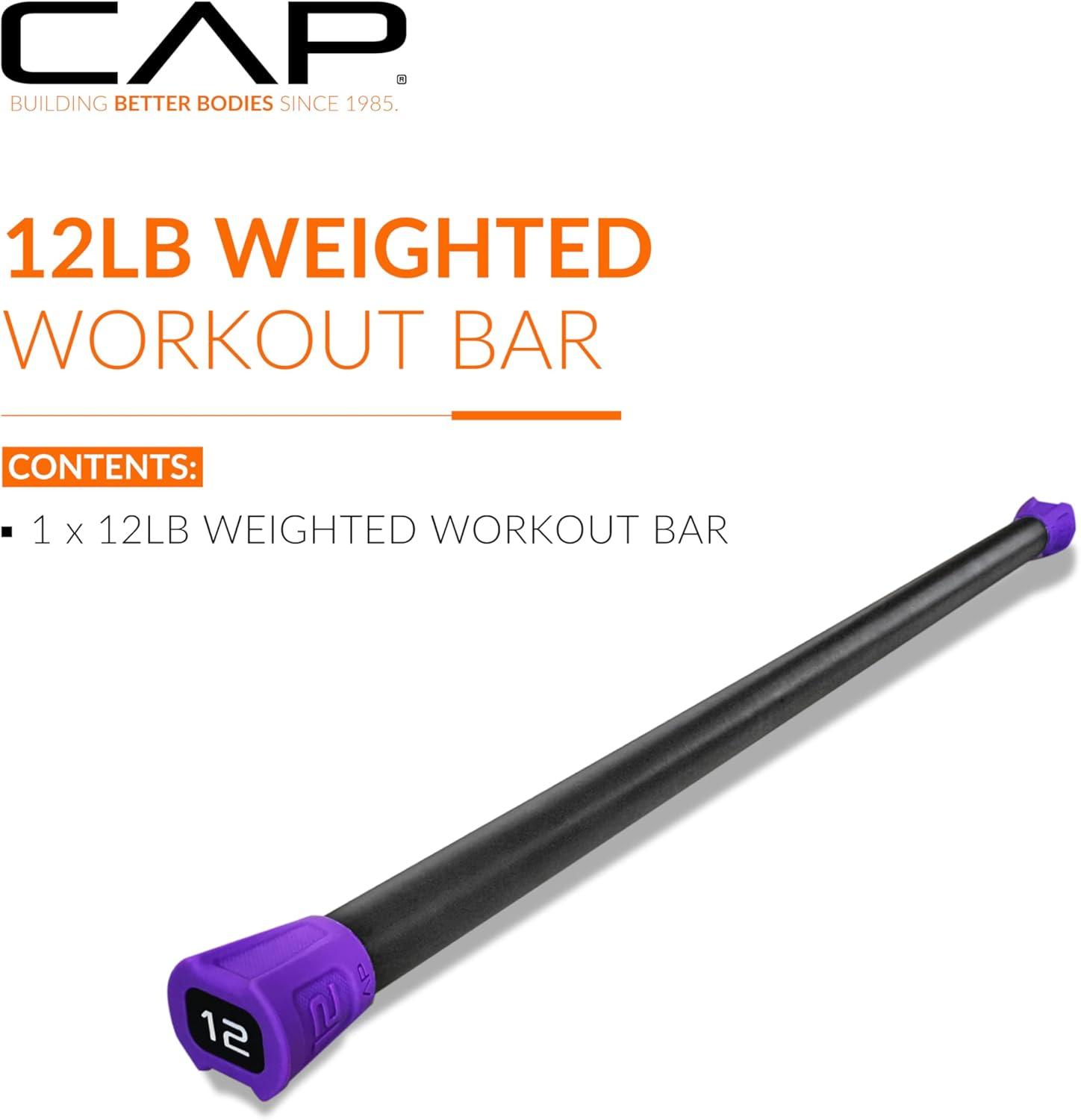 image:imageCAP Barbell Weighted Workout Bar 520 lb Multiple Options12 LB Purple
