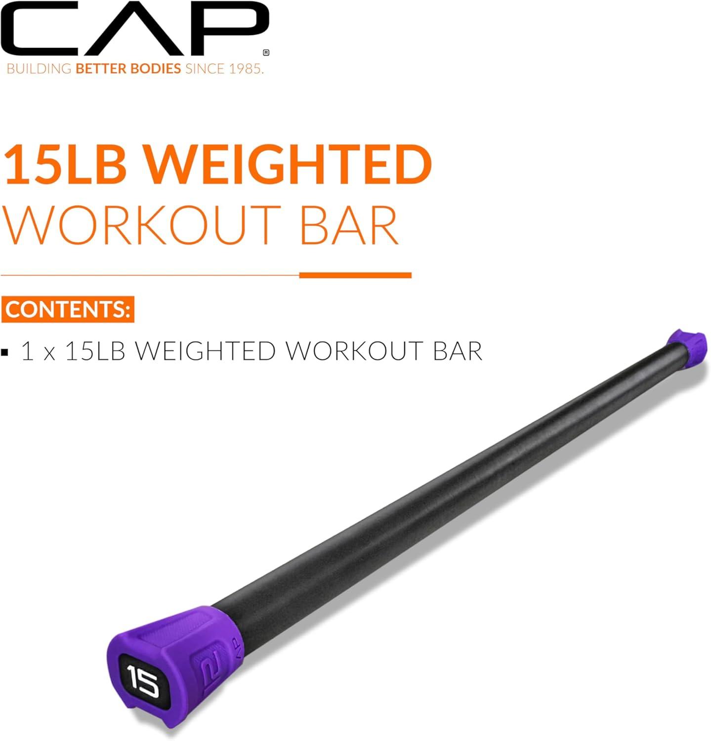 image:imageCAP Barbell Weighted Workout Bar 520 lb Multiple Options15 LB Purple
