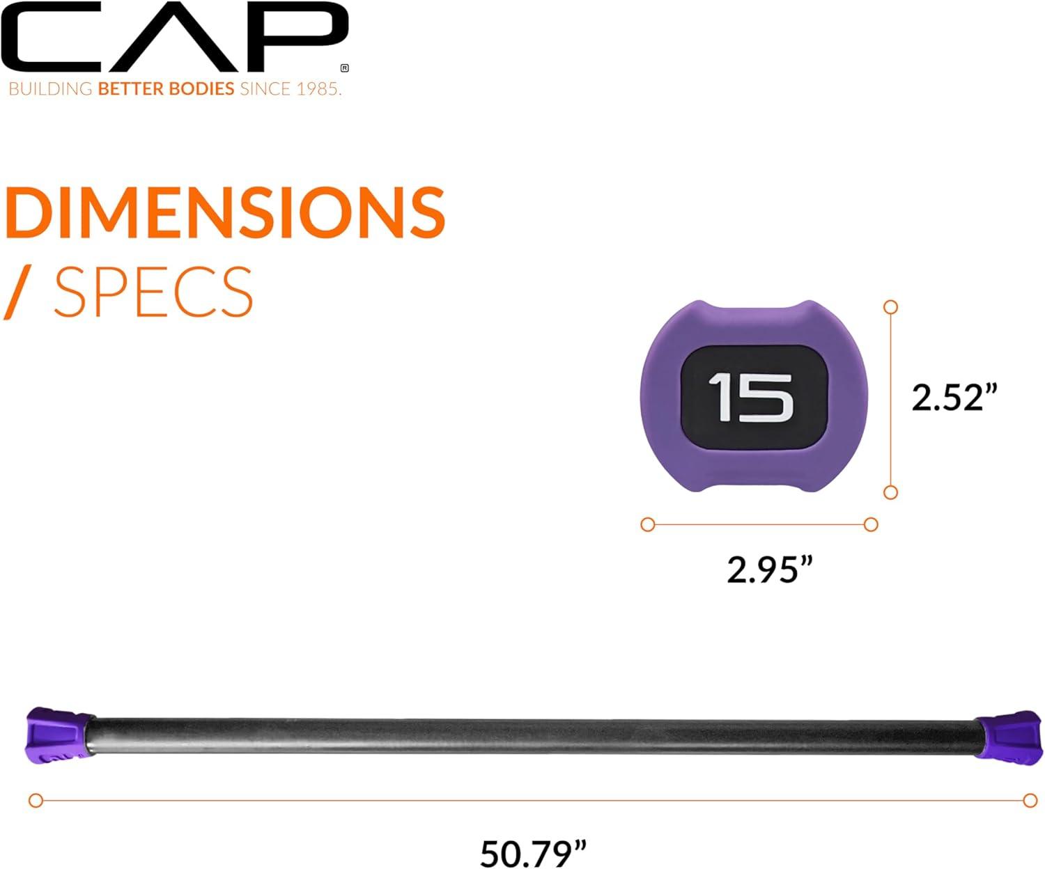 image:imageCAP Barbell Weighted Workout Bar 520 lb Multiple Options15 LB Purple