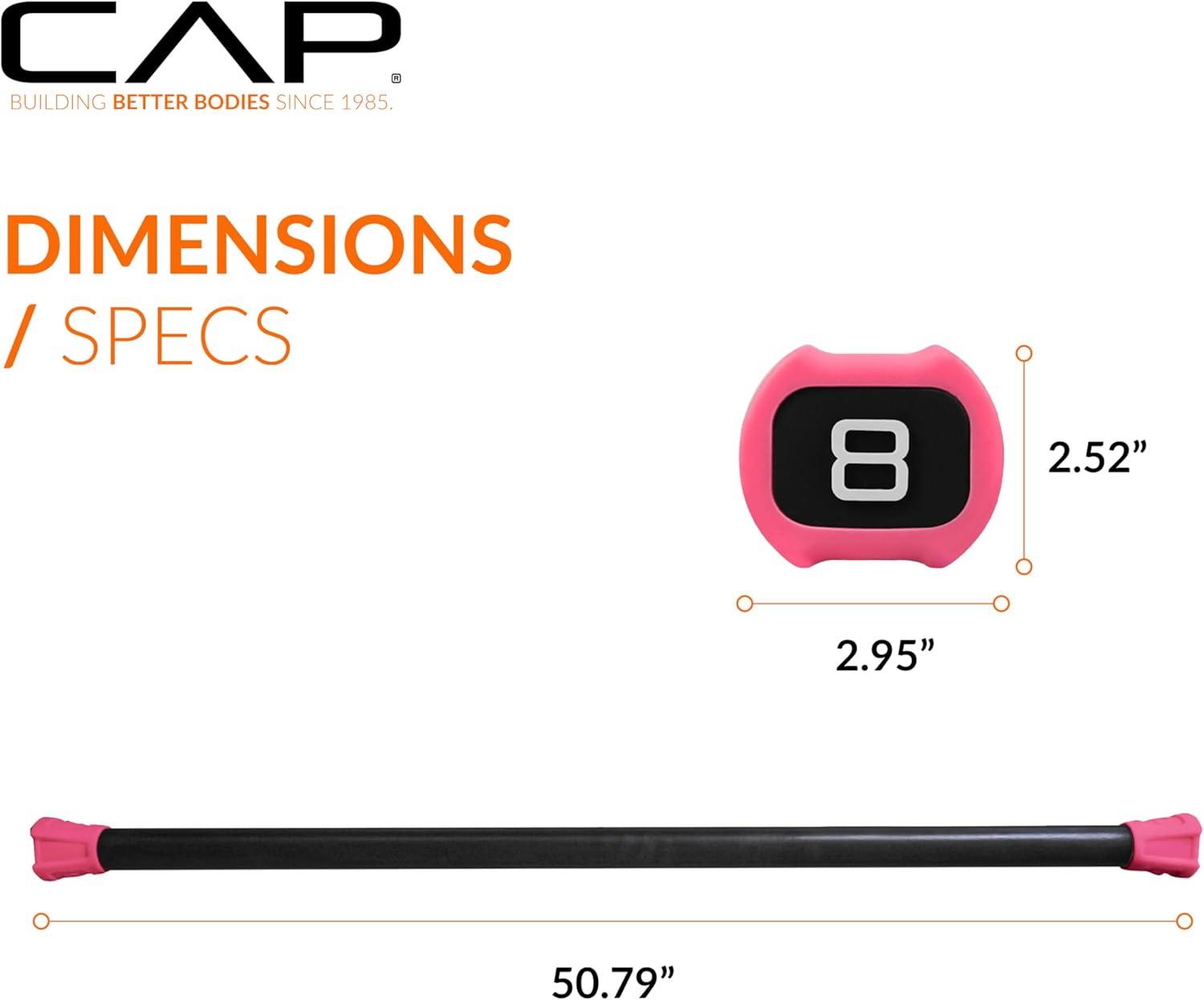 image:imageCAP Barbell Weighted Workout Bar 520 lb Multiple Options8 LB Red