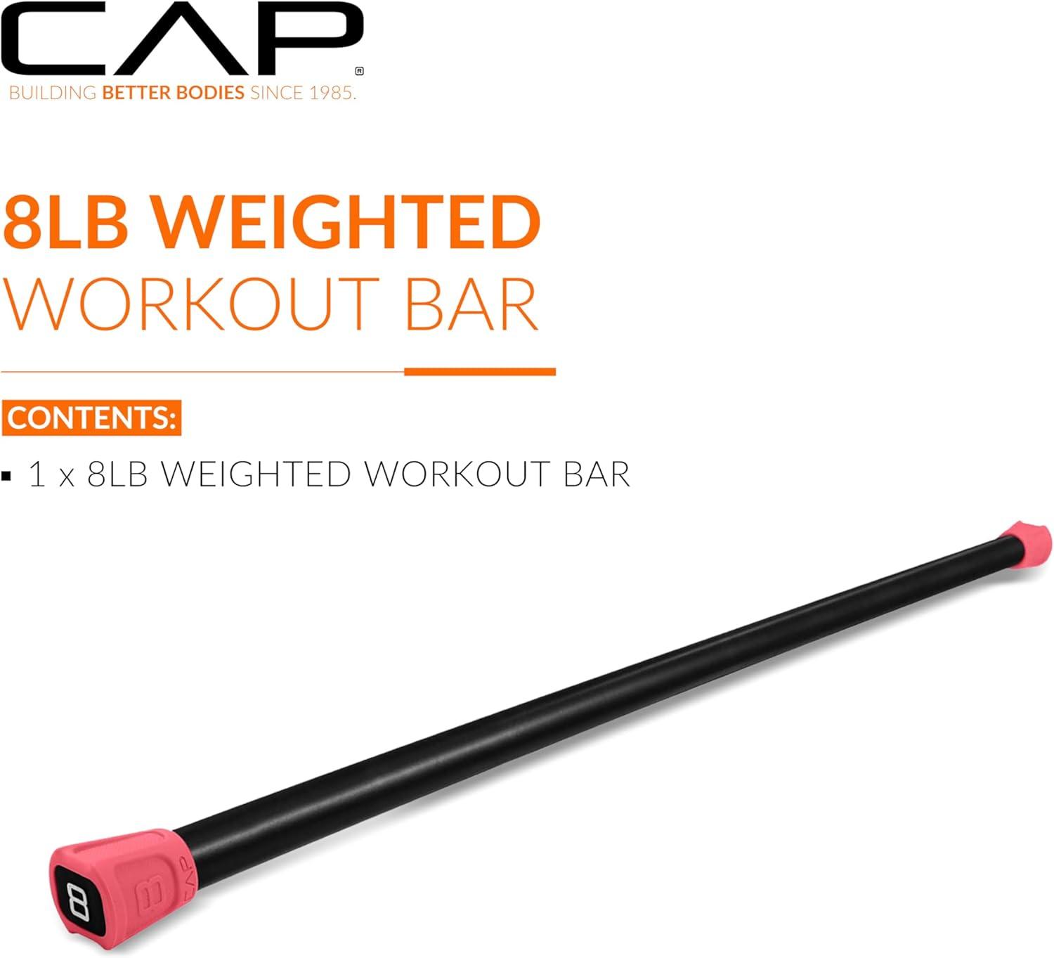 image:imageCAP Barbell Weighted Workout Bar 520 lb Multiple Options8 LB Red