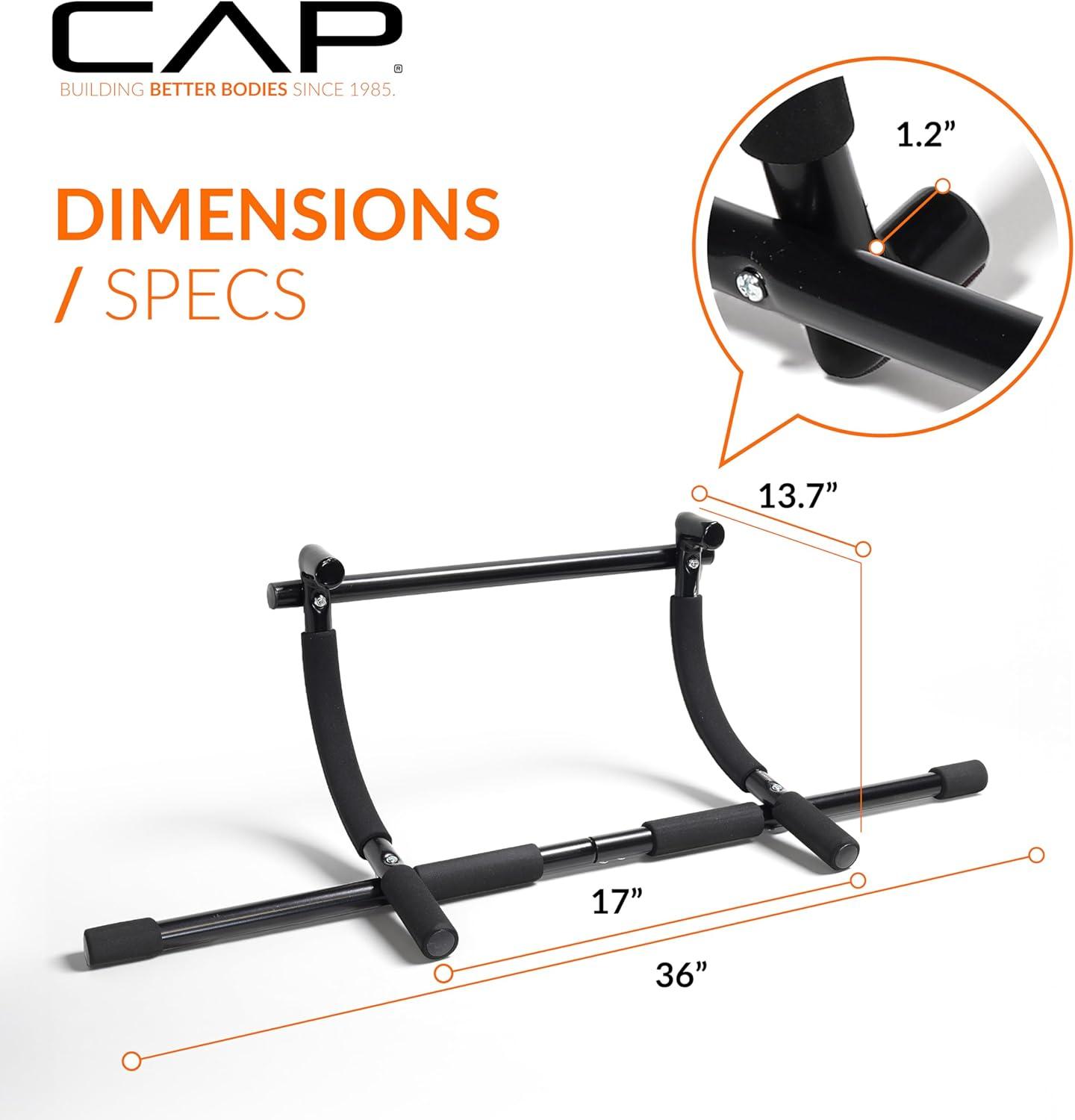 image:imageCAP Barbell Xtreme Doorway PullUp Bar Portable Door Frame ChinUp amp PushUp Bar for Home Gym 300 lb Capacity Calisthenics Strength Equipment NoDrill Indoor Workout Trainer