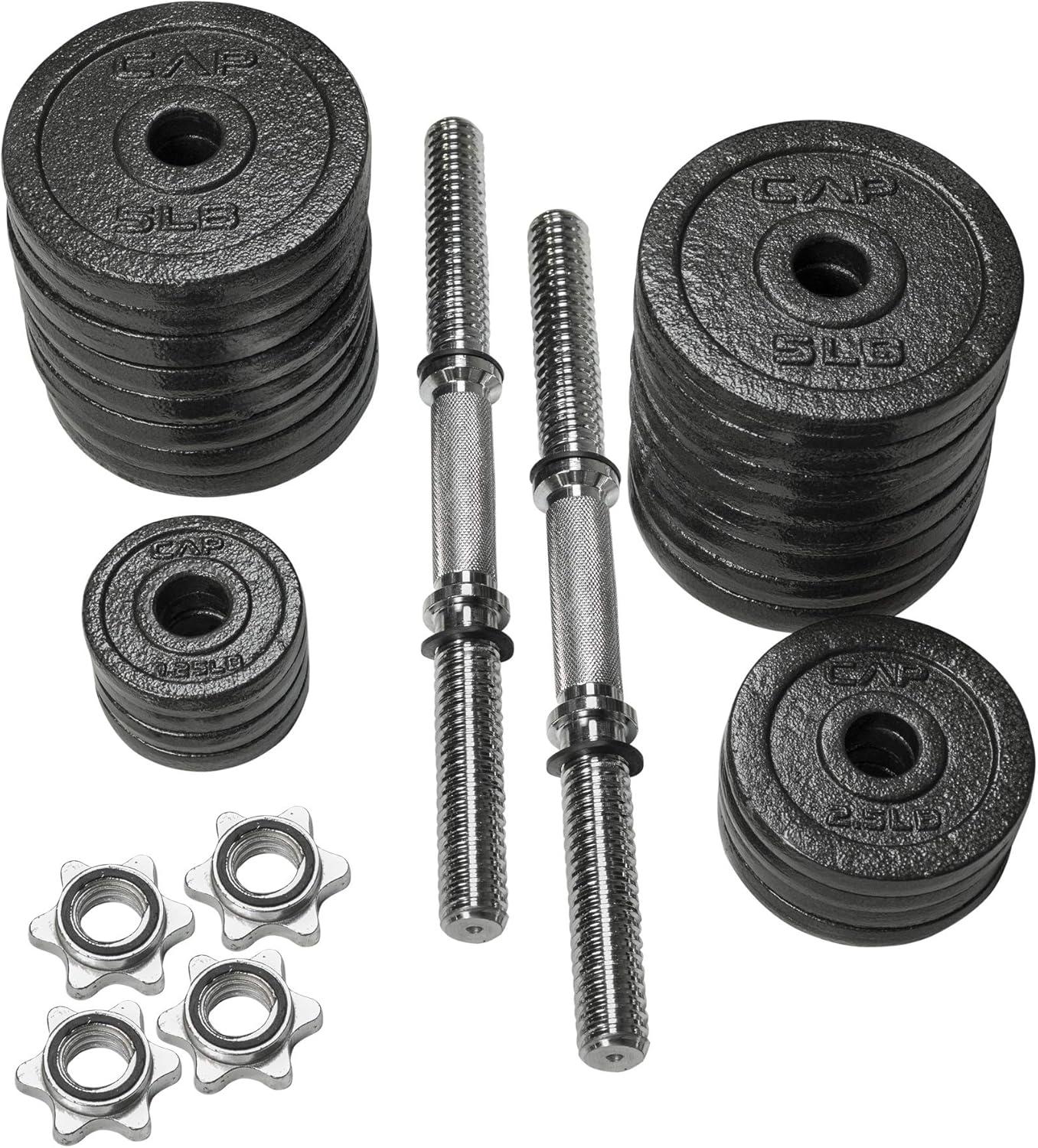 image:imageCap Barbell Adjustable Dumbbell Weight Set Multiple OptionsBlack 105 LB Pair