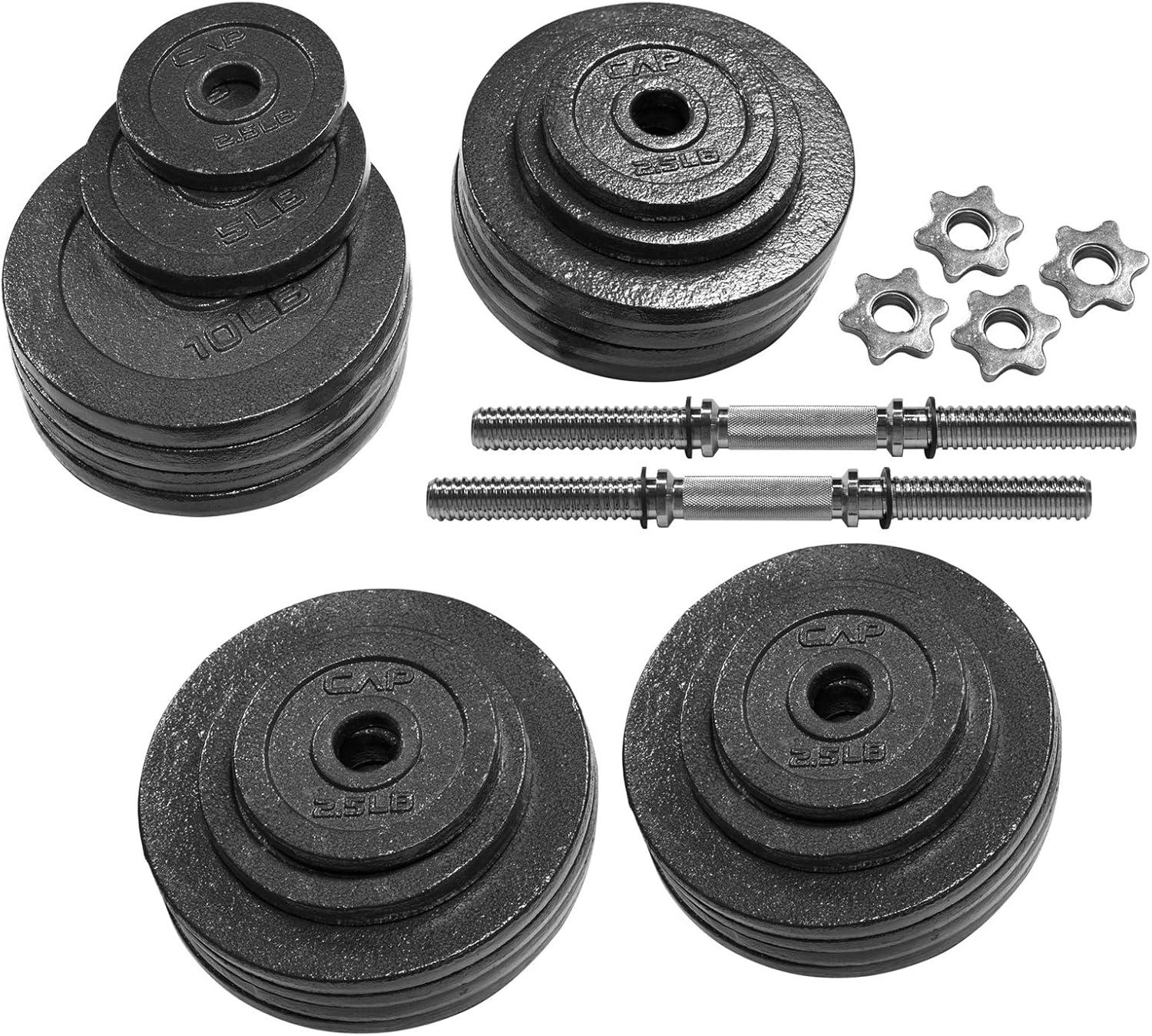 image:imageCap Barbell Adjustable Dumbbell Weight Set Multiple OptionsBlack 200 LB Pair