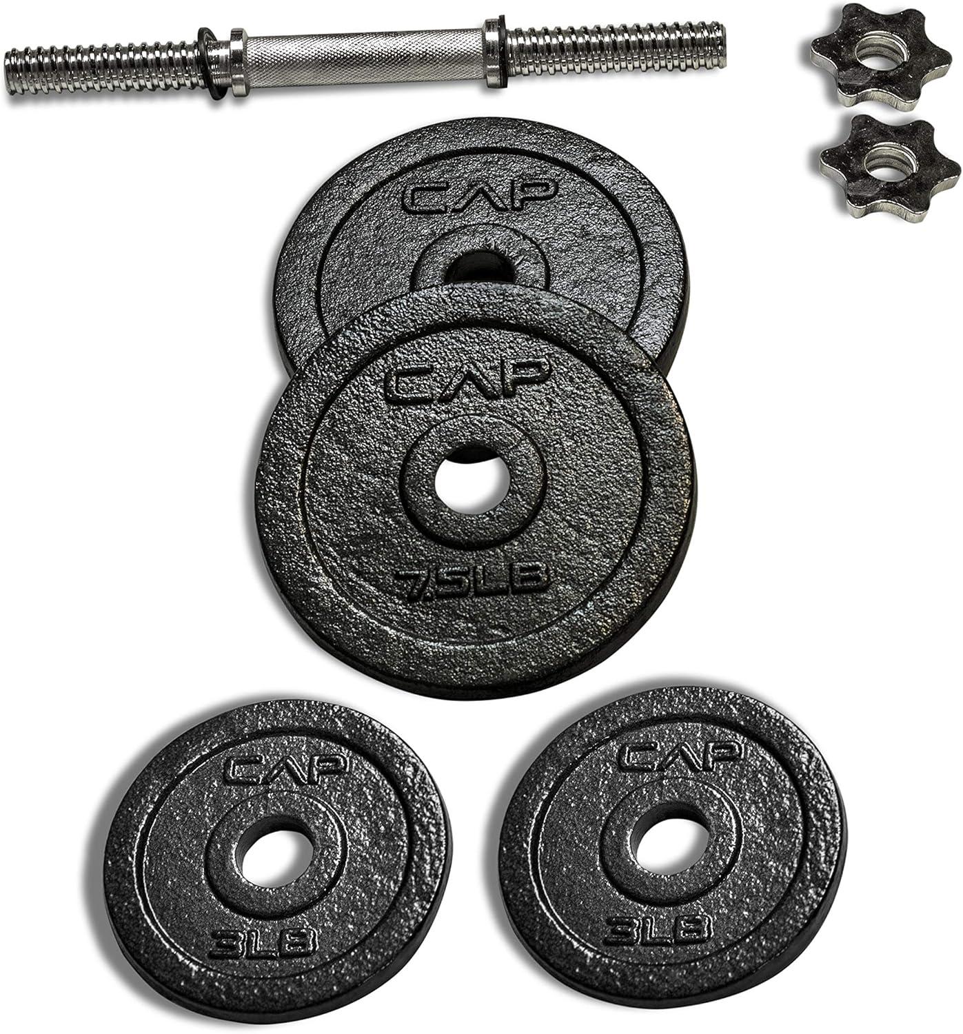 image:imageCap Barbell Adjustable Dumbbell Weight Set Multiple OptionsBlack 25 LB Single