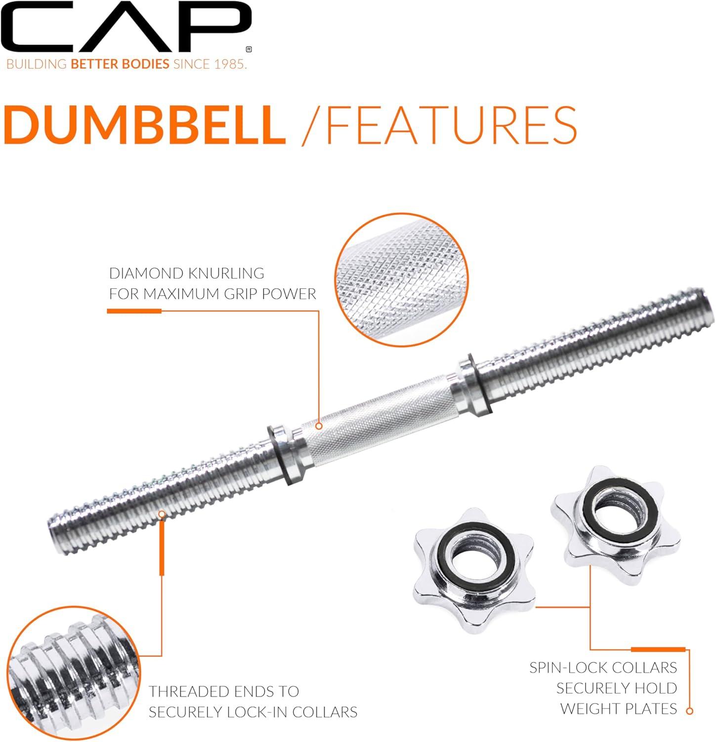 image:imageCap Barbell Adjustable Dumbbell Weight Set Multiple OptionsBlack 50 LB Pair