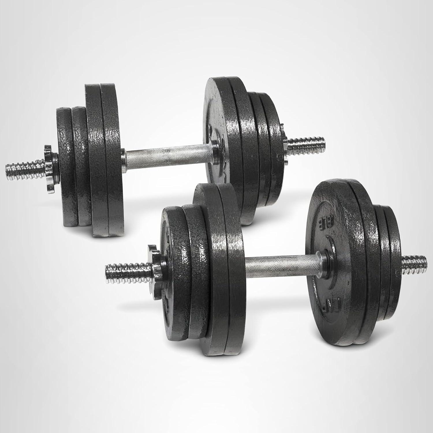 image:imageCap Barbell Adjustable Dumbbell Weight Set Multiple OptionsBlack 60 LB Pair