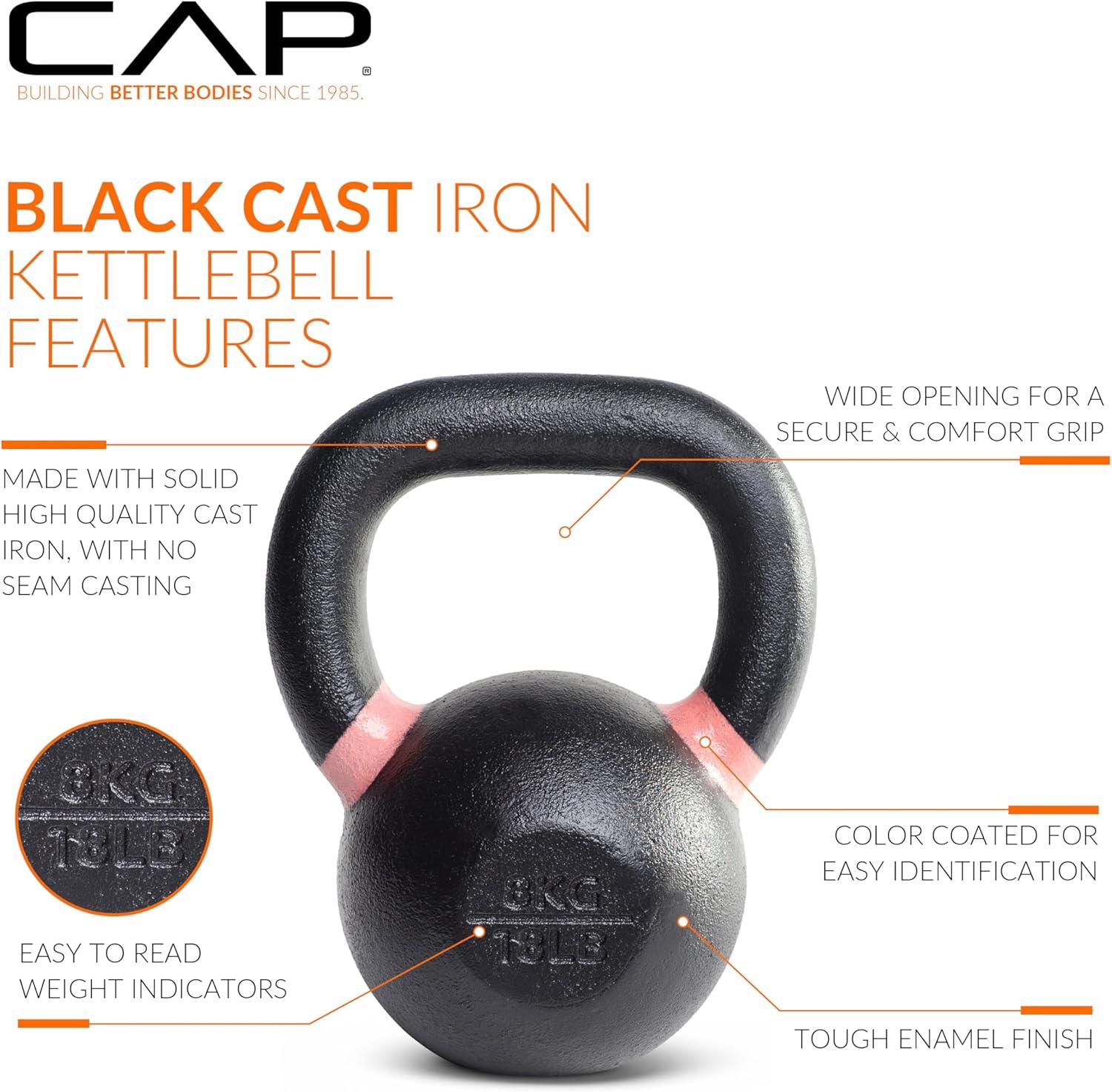 image:imageCap Barbell Cast Iron Competition Kettlebell WeightPink 18Pound
