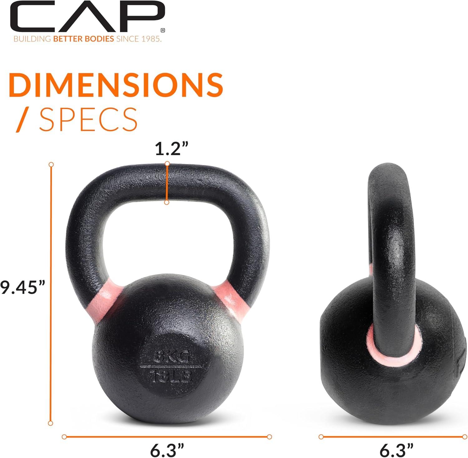 image:imageCap Barbell Cast Iron Competition Kettlebell WeightPink 18Pound