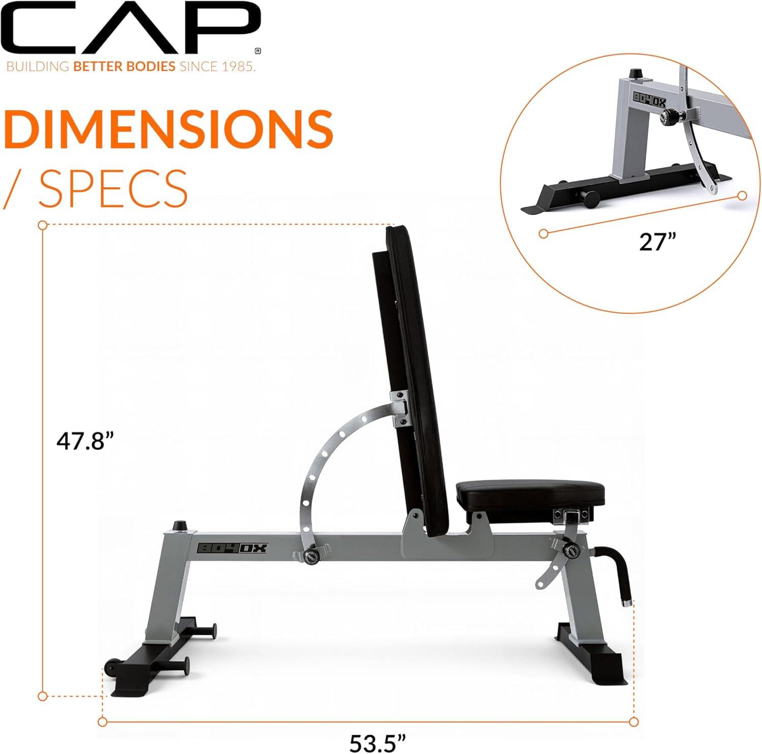 image:imageCap Barbell Deluxe Utility Weight Bench Color SeriesBlue Square Backpad