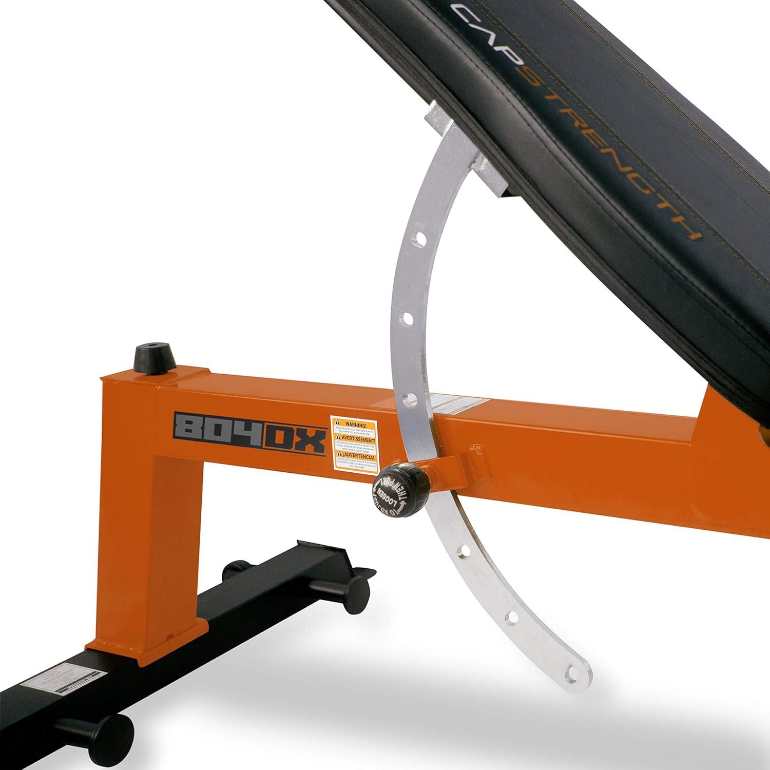 image:imageCap Barbell Deluxe Utility Weight Bench Color SeriesOrange Square Backpad
