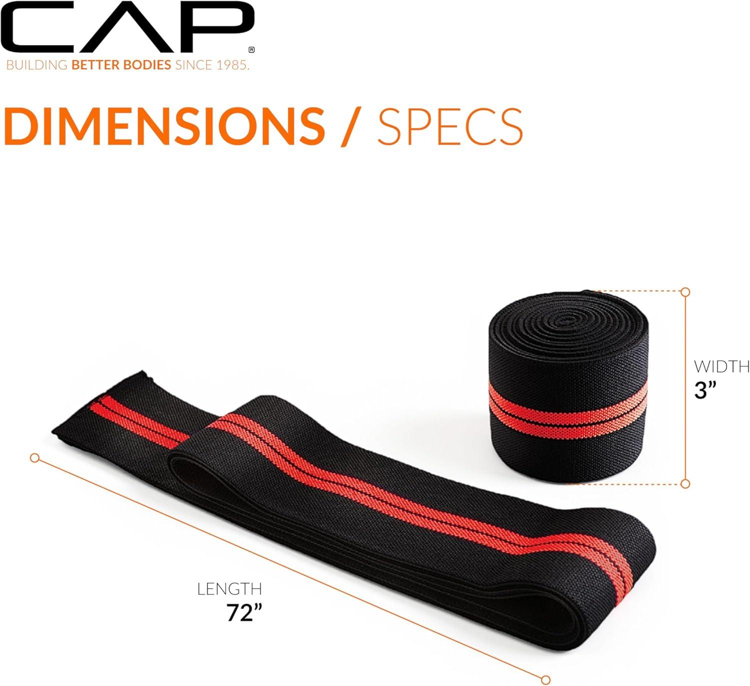 image:imageCap Barbell Elastic Knee Wraps for Weightlifing Pair of Adjustable Knee Wraps for Men amp Women for Powerlifting Squats Leg Press and Cross Training