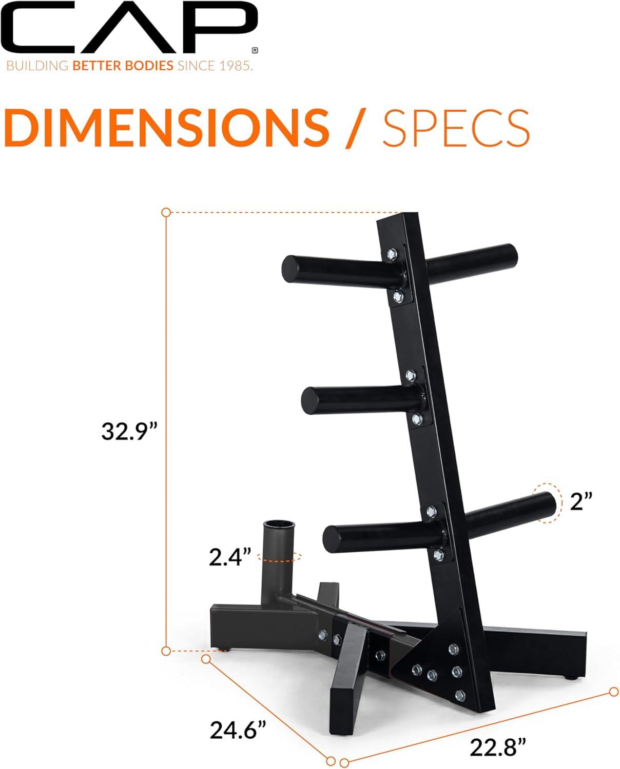 image:imageCap Barbell Olympic Plate Tree Storage Rack Multiple ColorsBlack