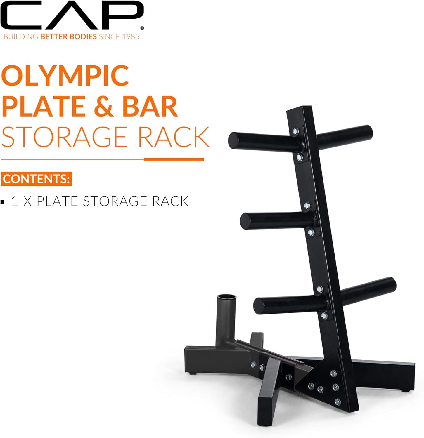 image:imageCap Barbell Olympic Plate Tree Storage Rack Multiple ColorsBlack