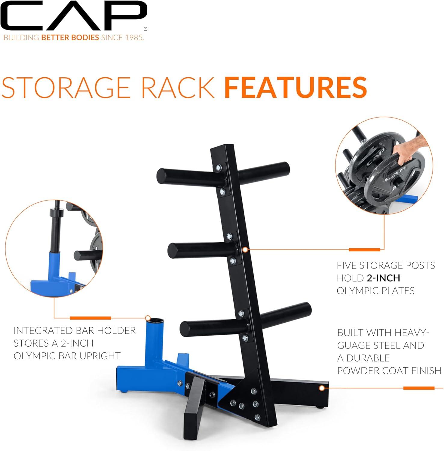 image:imageCap Barbell Olympic Plate Tree Storage Rack Multiple ColorsBlue