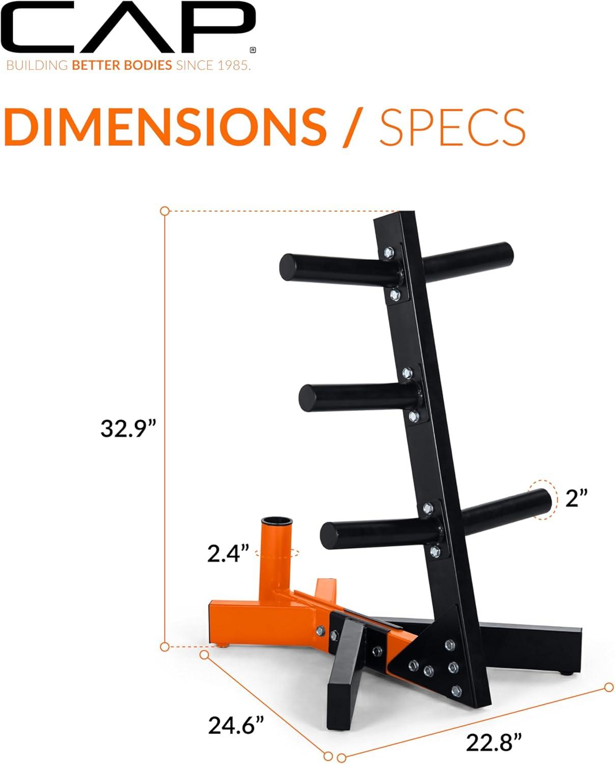 image:imageCap Barbell Olympic Plate Tree Storage Rack Multiple ColorsOrange