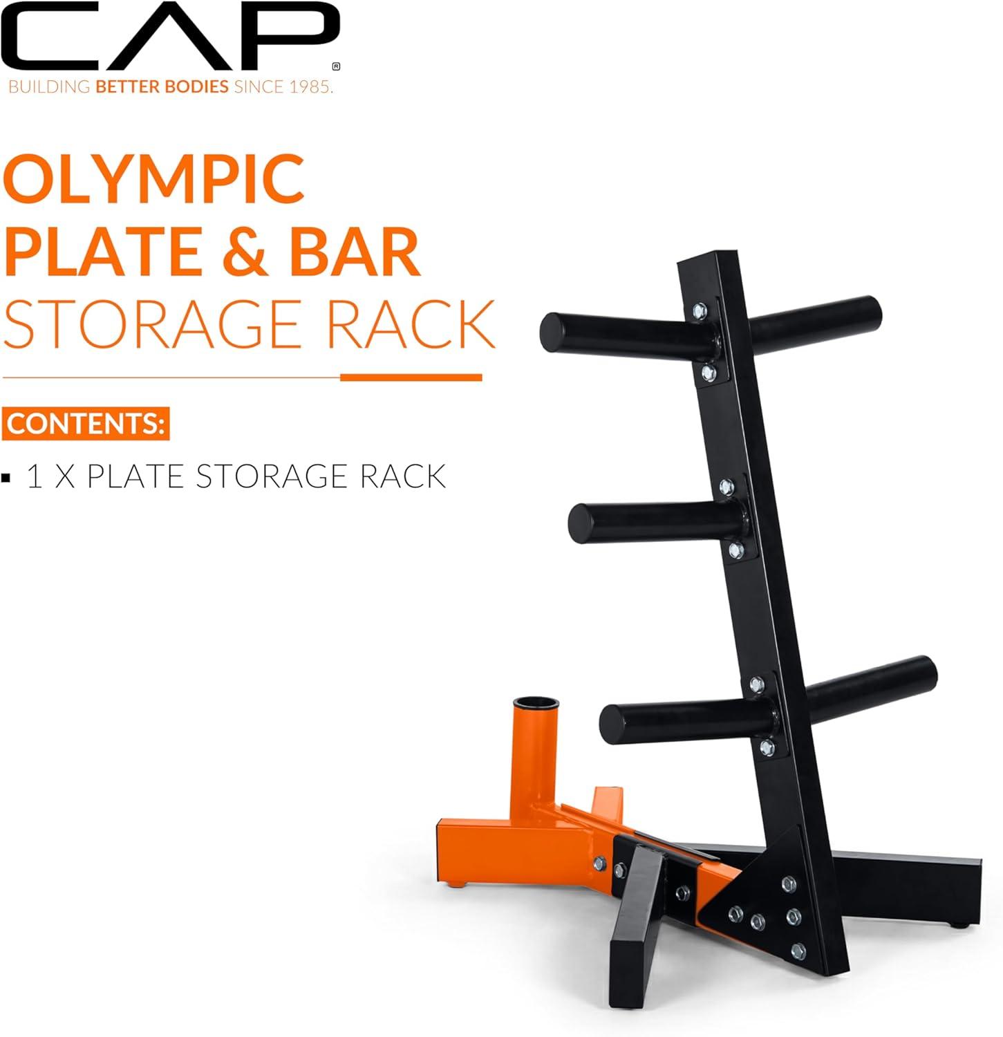 image:imageCap Barbell Olympic Plate Tree Storage Rack Multiple ColorsOrange