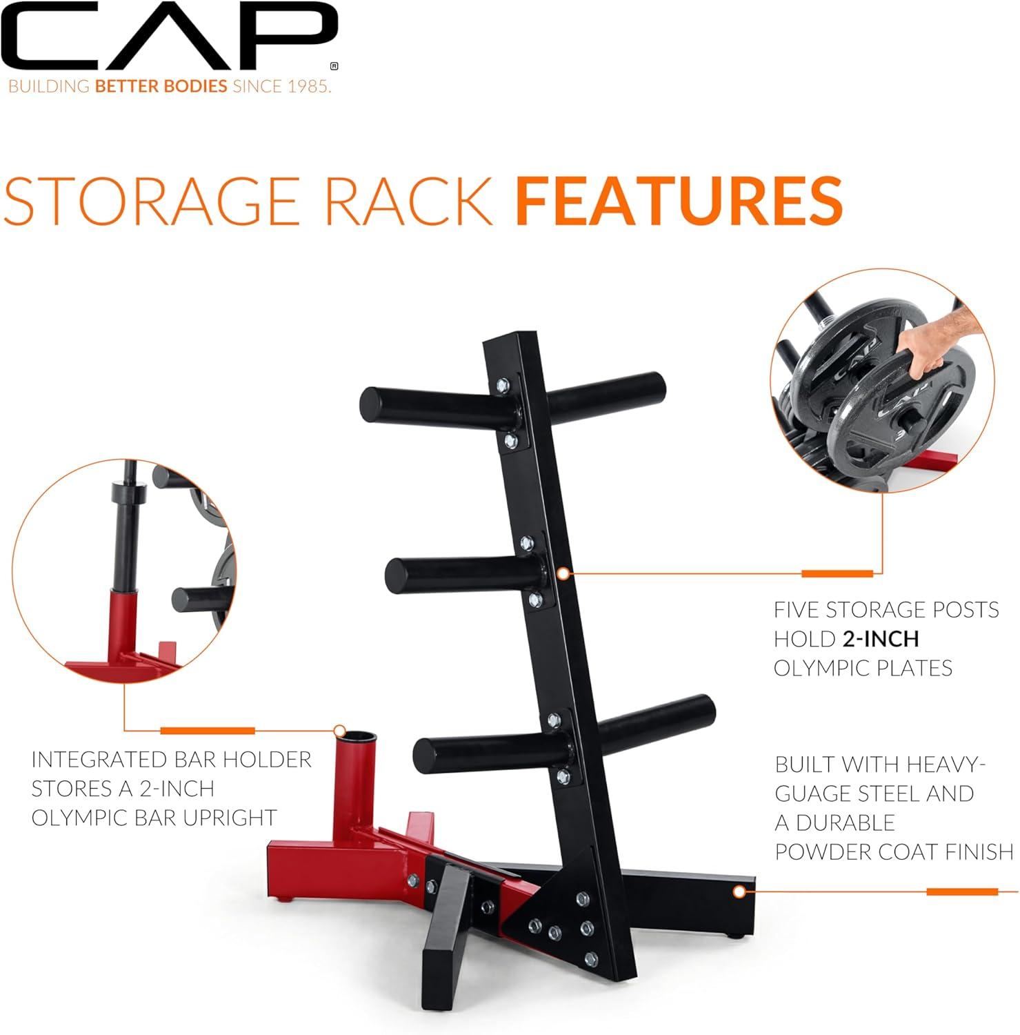 image:imageCap Barbell Olympic Plate Tree Storage Rack Multiple ColorsRed