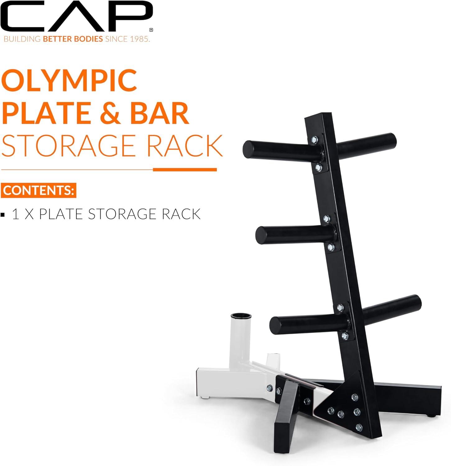 image:imageCap Barbell Olympic Plate Tree Storage Rack Multiple ColorsWhite