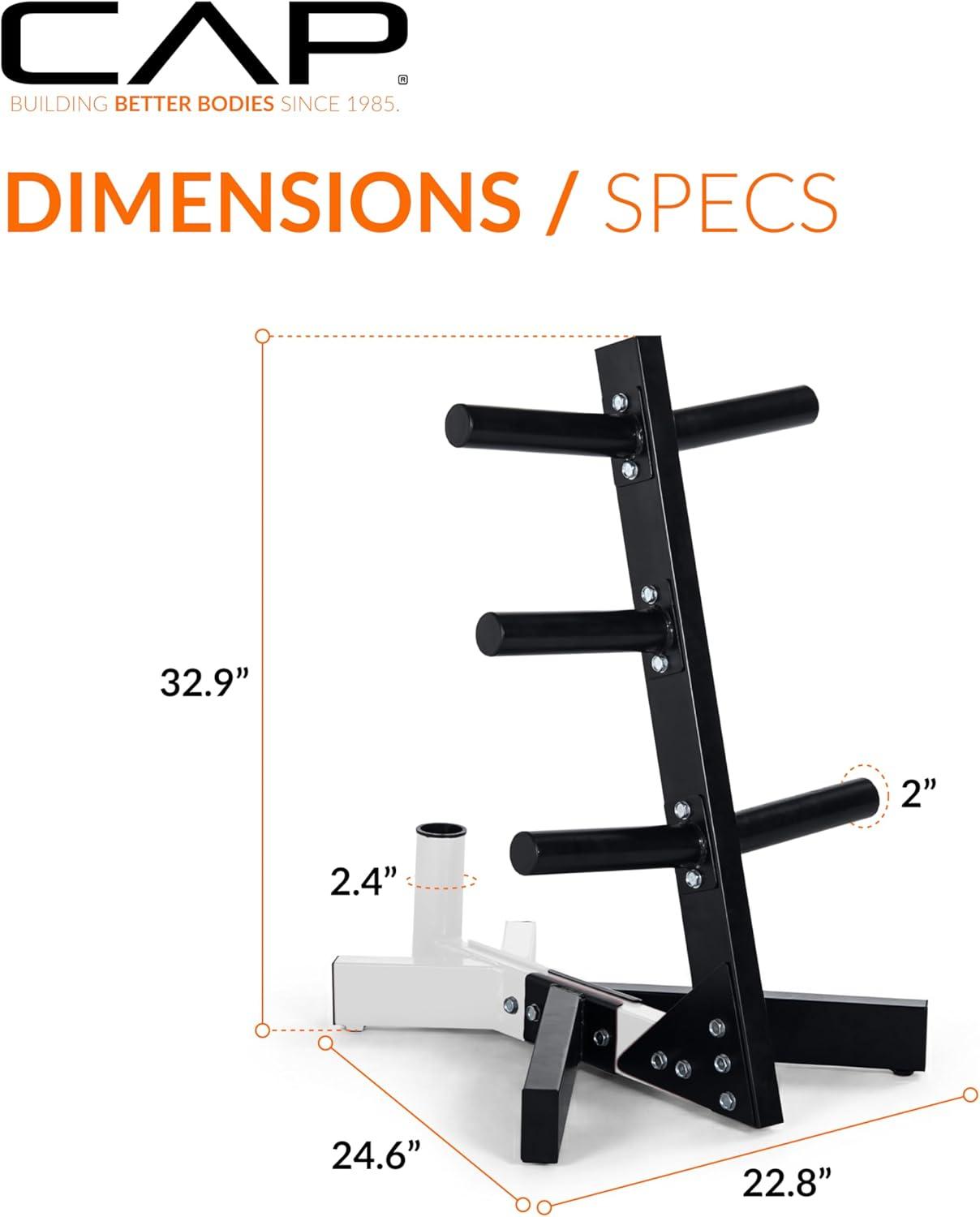image:imageCap Barbell Olympic Plate Tree Storage Rack Multiple ColorsWhite