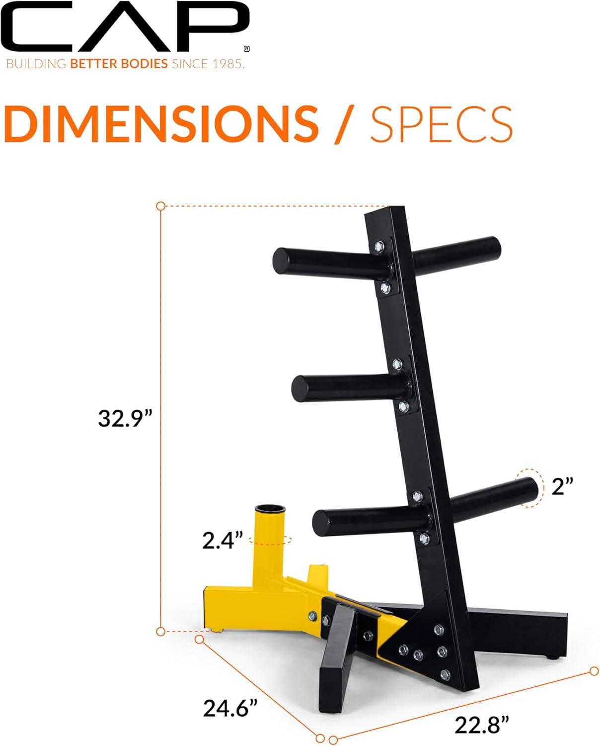 image:imageCap Barbell Olympic Plate Tree Storage Rack Multiple ColorsYellow