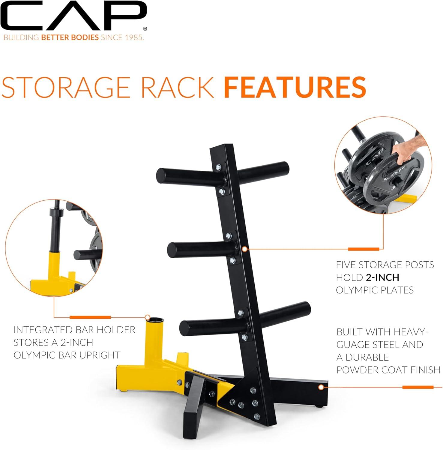 image:imageCap Barbell Olympic Plate Tree Storage Rack Multiple ColorsYellow
