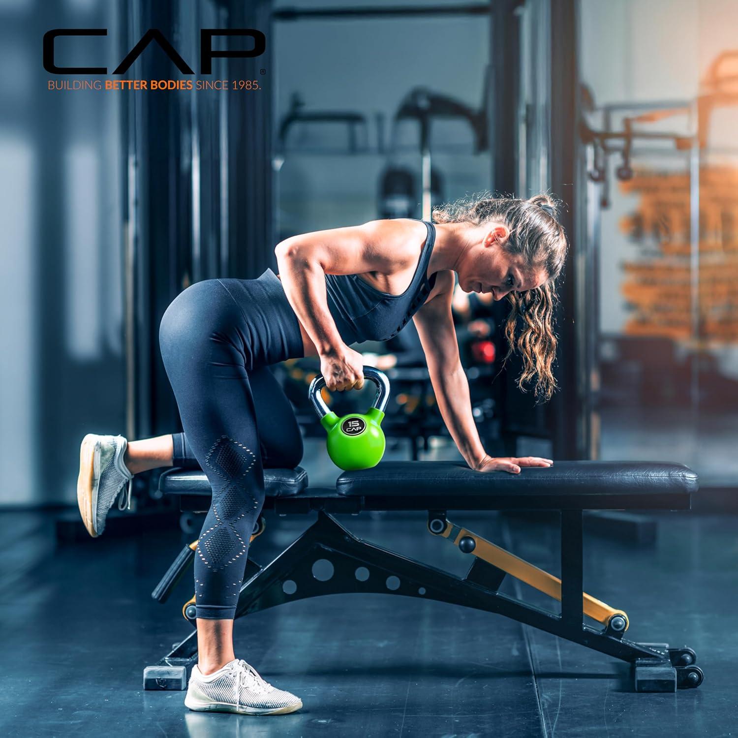 image:imageCap Barbell Rubber Color Coated Kettlebell with Chrome HandleBlue 30 Pound