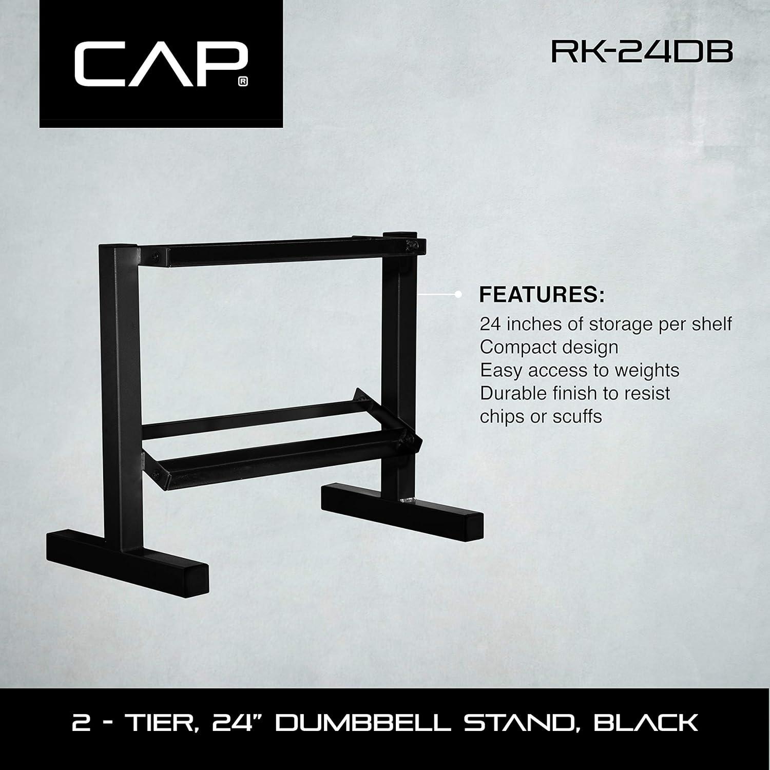 image:imageCap Barbell Two Tier Dumbbell RackBlack 24 Inch