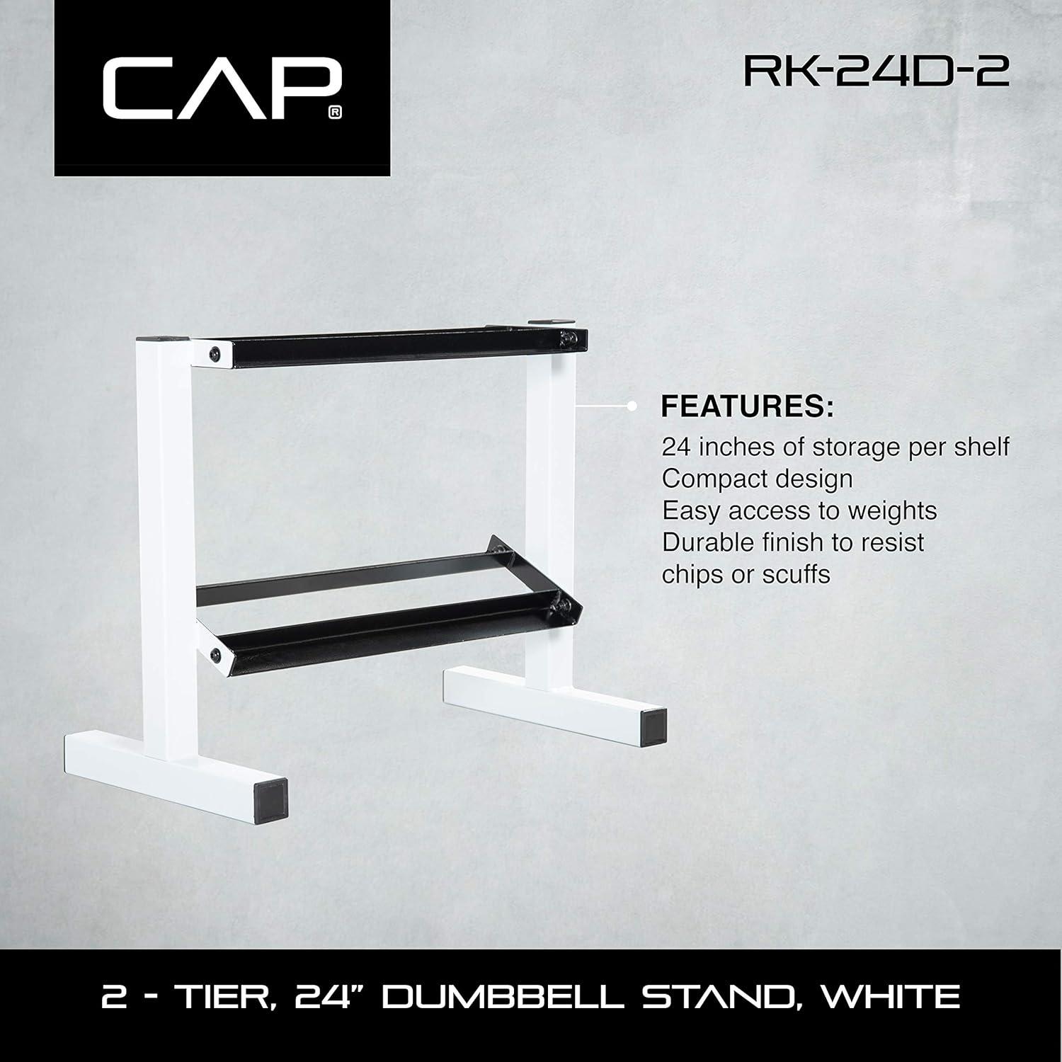 image:imageCap Barbell Two Tier Dumbbell RackWhite 24 Inch