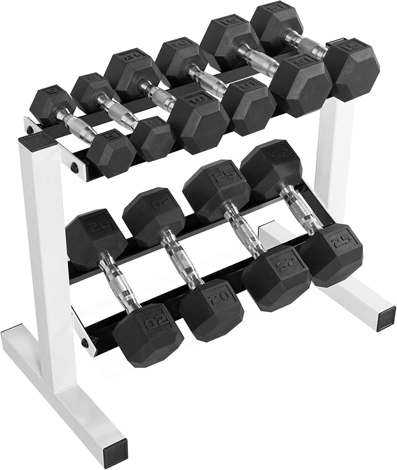 image:imageCap Barbell Two Tier Dumbbell RackWhite 24 Inch