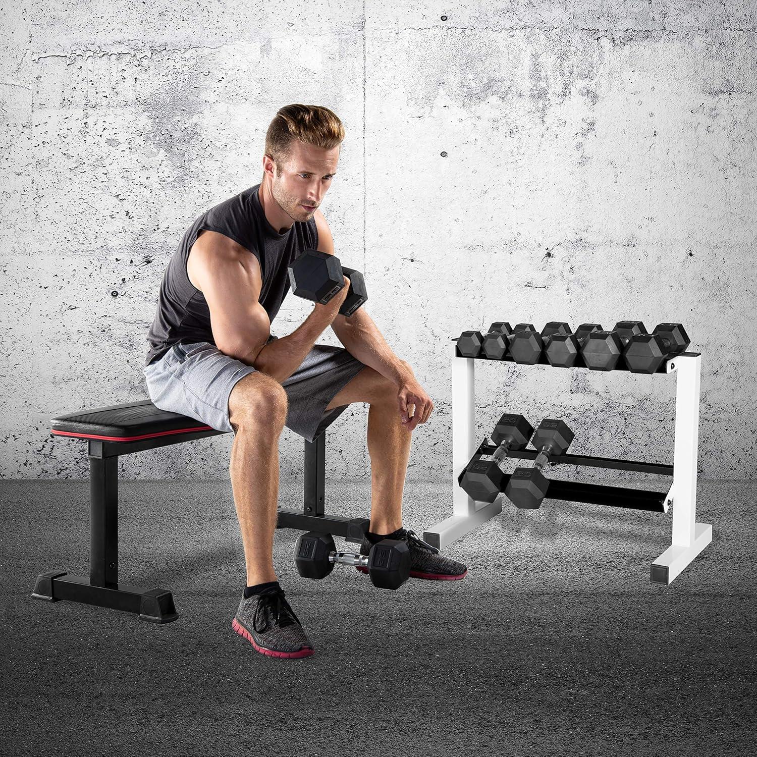 image:imageCap Barbell Two Tier Dumbbell RackWhite 24 Inch