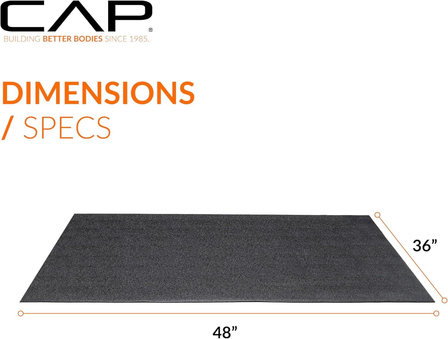 image:imageCap Exercise Equipment Mat for Treadmill Fitness Equipment Mat Home Gym Floor Protection Black Pebble Design Multiple Sizes48L x 36W x 03Th