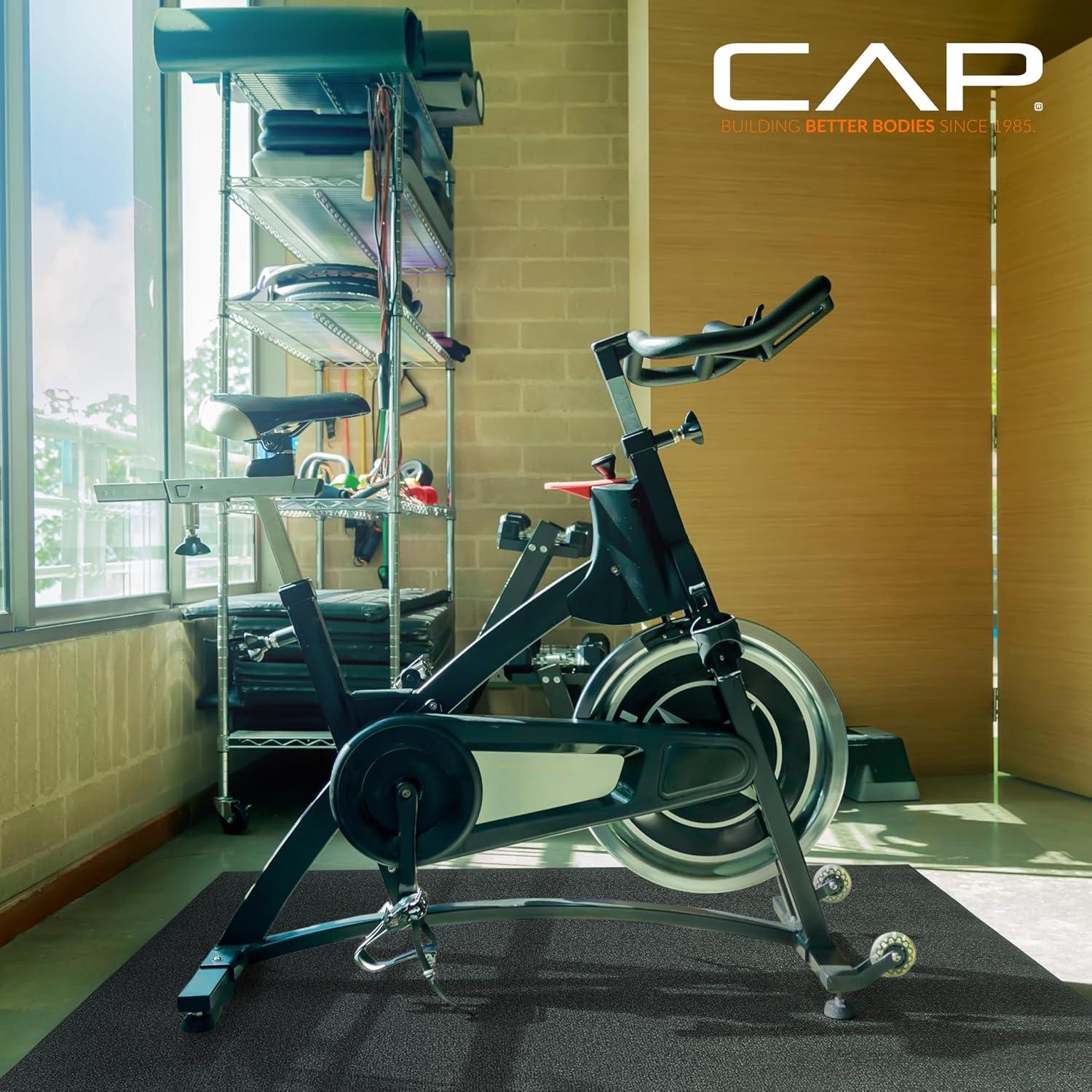 image:imageCap Exercise Equipment Mat for Treadmill Fitness Equipment Mat Home Gym Floor Protection Black Pebble Design Multiple Sizes48L x 36W x 03Th