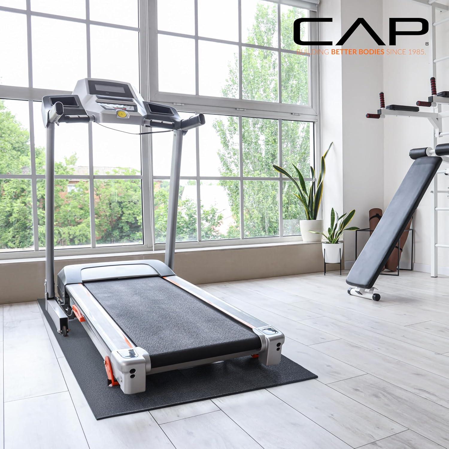 image:imageCap Exercise Equipment Mat for Treadmill Fitness Equipment Mat Home Gym Floor Protection Black Pebble Design Multiple Sizes78L x 36W x 03Th