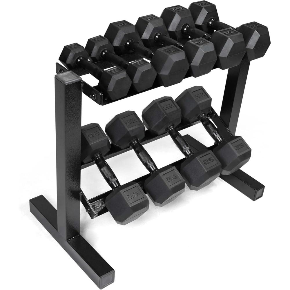 image:imageCAP Barbell 150 lb Dumbbell Set with 2Tier Rack  Multiple OptionsBlack