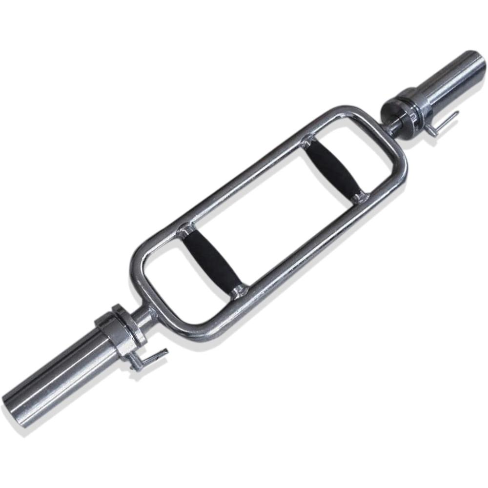 image:imageCAP Barbell 34 Olympic Triceps Bar with Rubber Grips Chrome New Version OBIS34SMBR