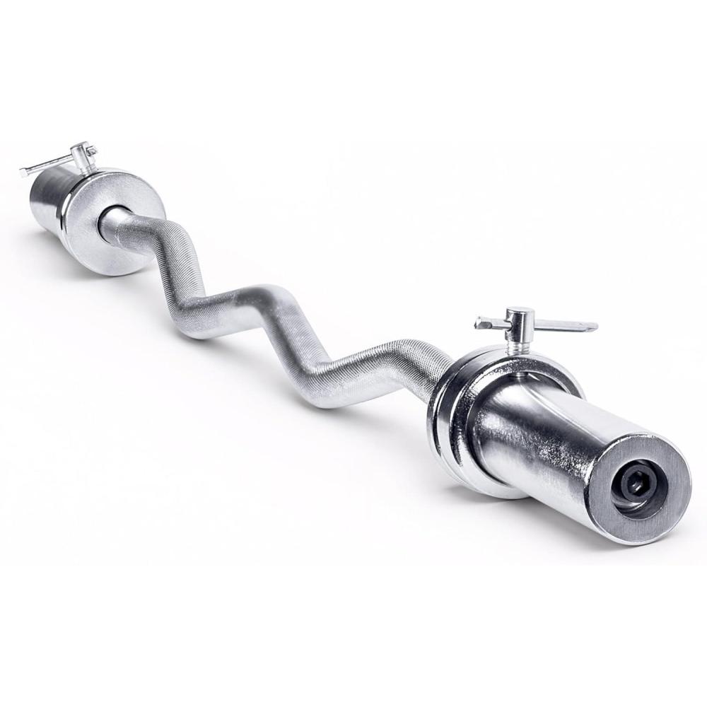 image:imageCAP Barbell 47Inch Olympic EZ Curl Bar for 2Inch Weight Plates Multiple OptionsChrome