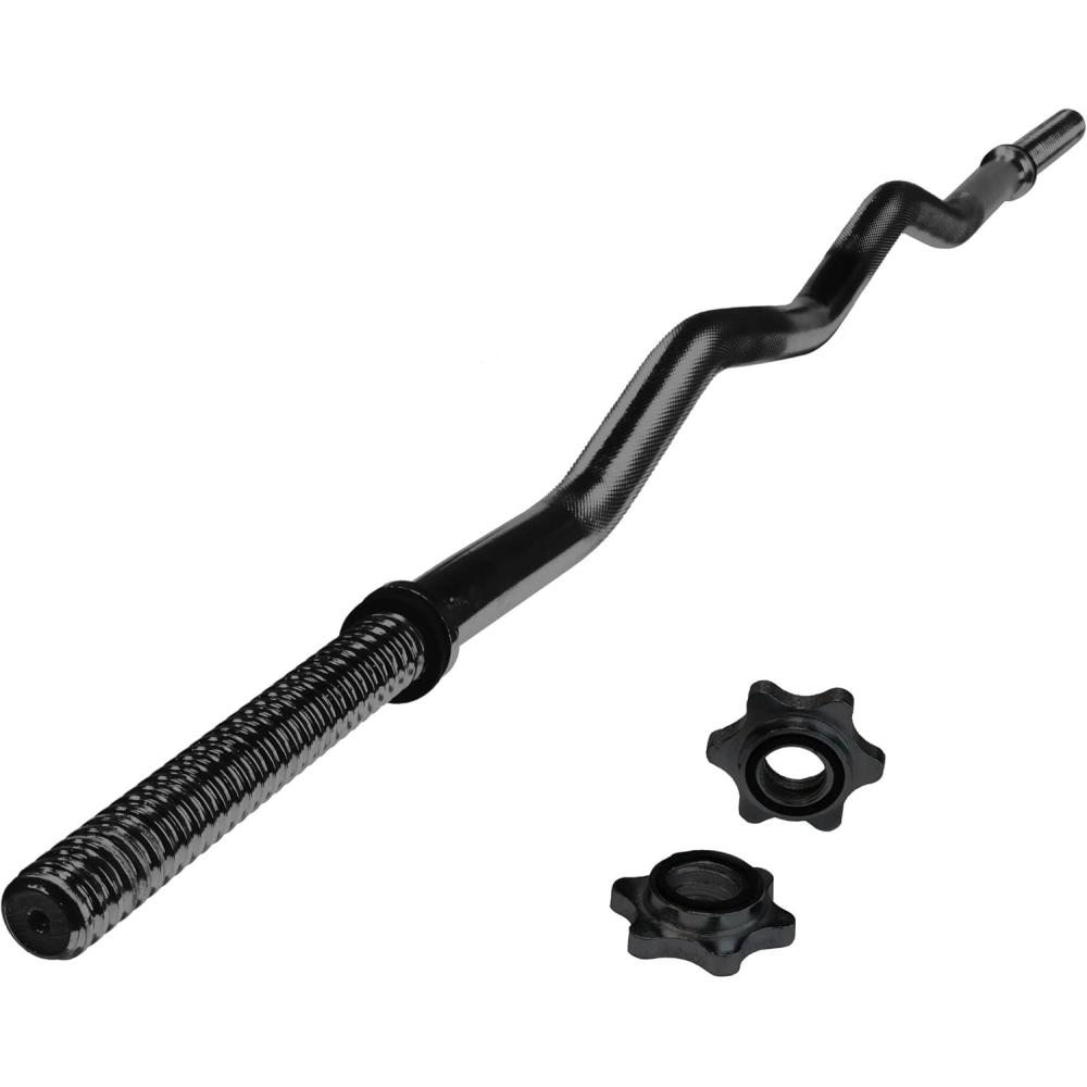 image:imageCAP Barbell 47Inch Standard Threaded Solid Easy Curl Bar Black