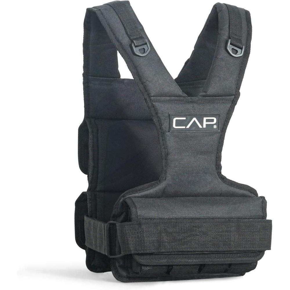 image:imageCAP Barbell Adjustable Weighted Vest  20150 lbs  HeavyDuty Workout Vest with Removable Iron Weights for Strength Training Cardio Running and Calisthenics30lbsF