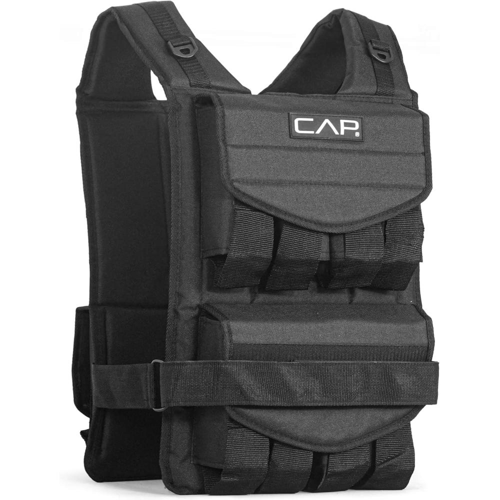 image:imageCAP Barbell Adjustable Weighted Vest  20150 lbs  HeavyDuty Workout Vest with Removable Iron Weights for Strength Training Cardio Running and Calisthenics70lbs