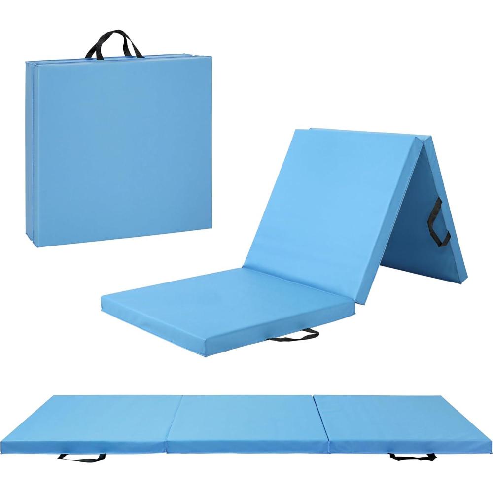 image:imageCAP Barbell All Purpose Folding Anti Tear Exercise Training Aerobic Fitness Gym amp Gymnastics Balance Mat  Multiple optionsBlue