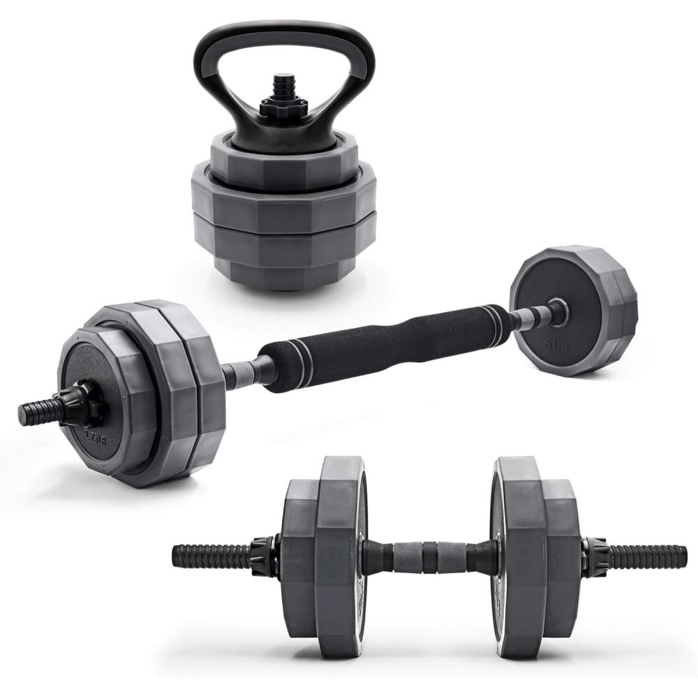 image:imageCAP Barbell MultiUse Adjustable Weight Set Versatile Dumbbell Barbell amp Kettlebell for FullBody Workouts 45lb and 66lb options45 lb Set