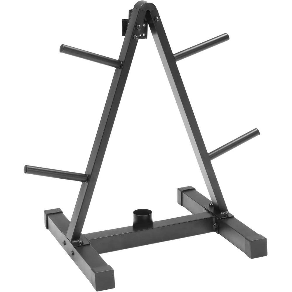image:imageCAP Barbell Vertical Standard Weight Plate Tree Rack with Barbell Storage