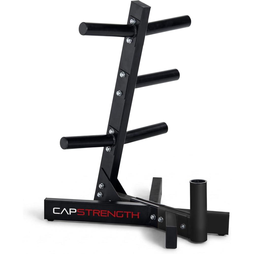 image:imageCap Barbell Olympic Plate Tree Storage Rack Multiple ColorsBlack