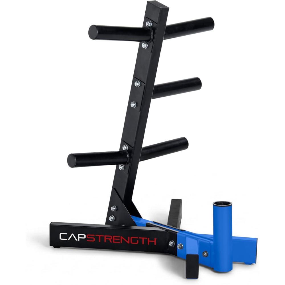 image:imageCap Barbell Olympic Plate Tree Storage Rack Multiple ColorsBlue