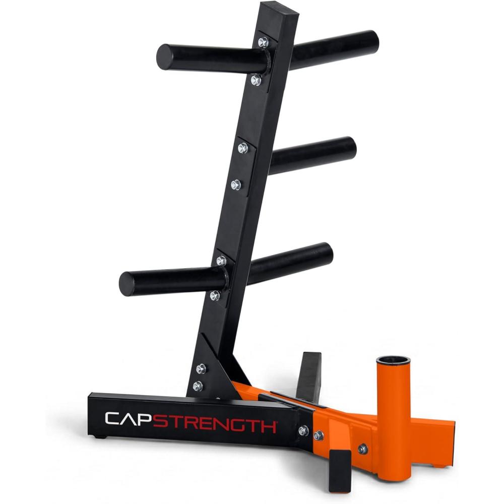 image:imageCap Barbell Olympic Plate Tree Storage Rack Multiple ColorsOrange