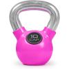 image:imageCap Barbell Rubber Color Coated Kettlebell with Chrome HandlePink 10Pound