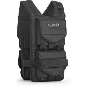 CAP Barbell Adjustable Weighted Vest | 20-150 lbs | Heavy-Duty Workout Vest with Removable Iron Weights for Strength Training, Cardio, Running, and Calisthenics(50lbs)